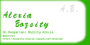 alexia bozsity business card